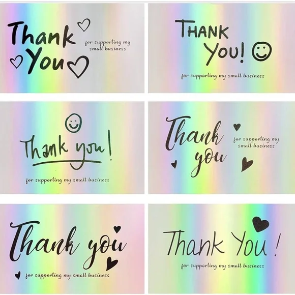 20pc Holographic Thank You Cards - Picture 1 of 3